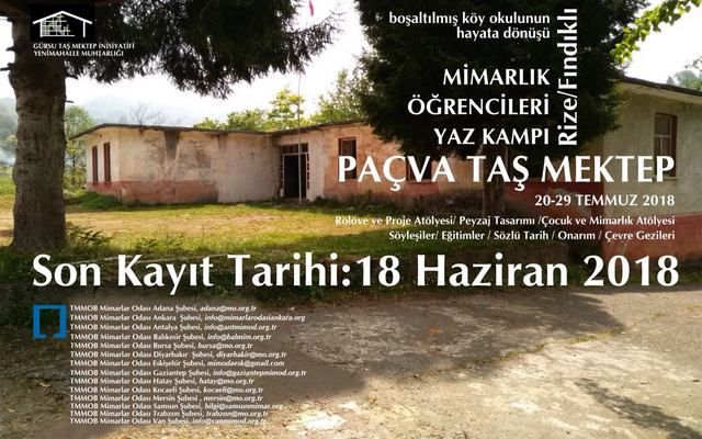 “PAÇVA TAŞ MEKTEP” MİMARLIK ÖĞRENCİLERİ YAZ KAMPI