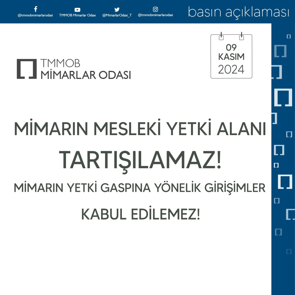 MİMARIN MESLEKİ YETKİ ALANI TARTIŞILAMAZ