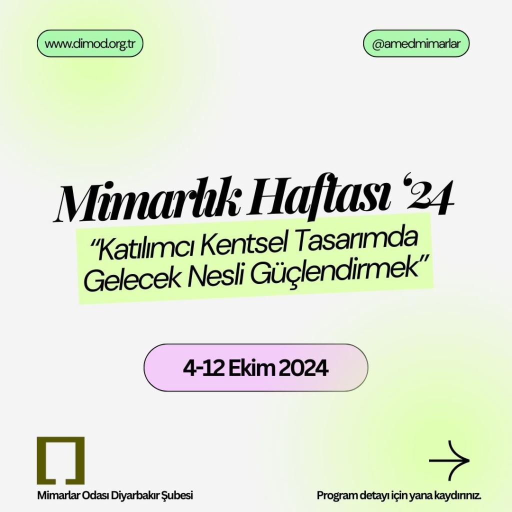 MİMARLIK HAFTASI ETKİNLİKLERİMİZ ''KATILIMCI KENTSEL TASARIMDA GELECEK NESLİ GÜÇLENDİRMEK'' TEMASI İLE BAŞLIYOR. 